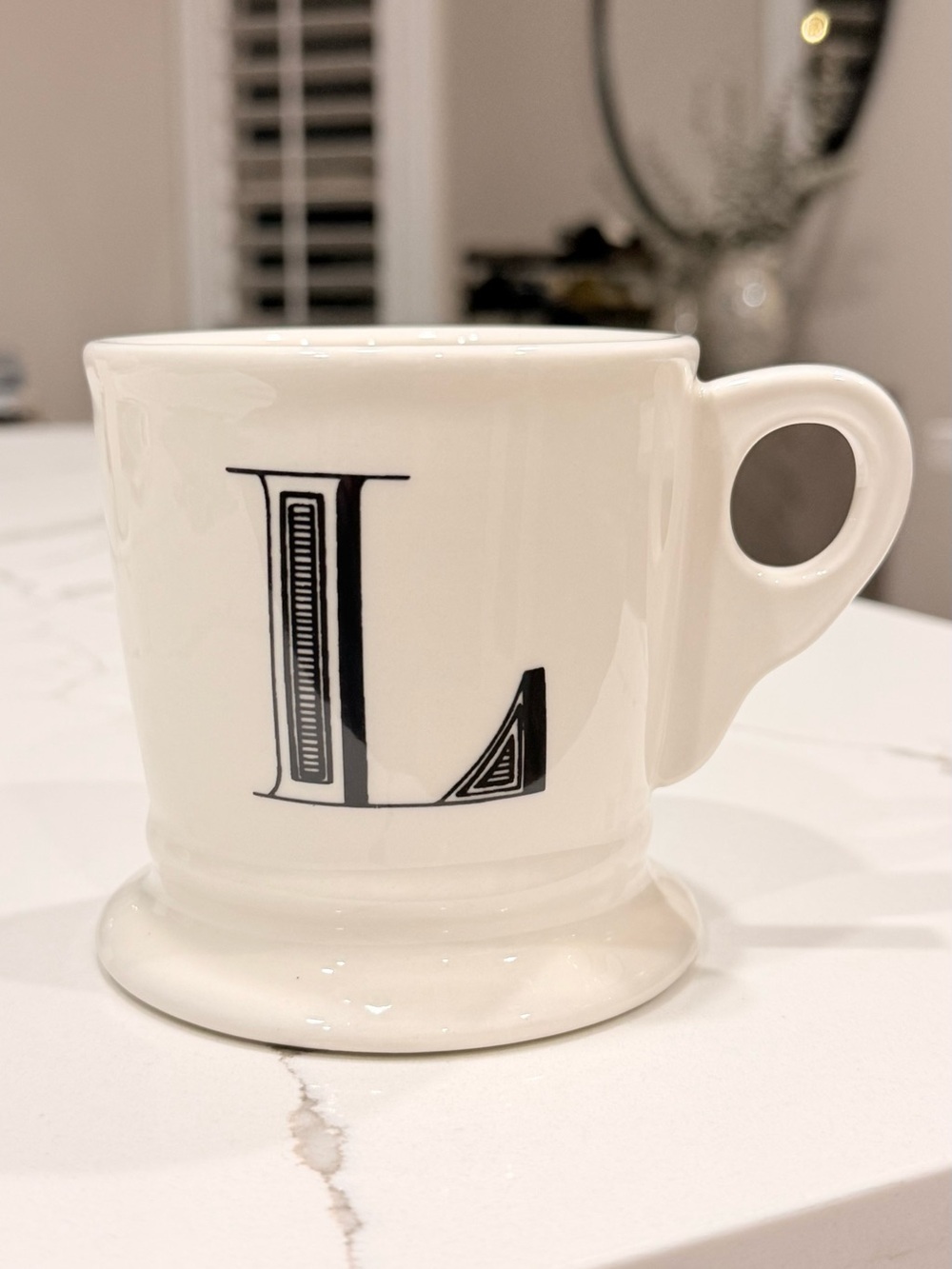Threshold Monogram "L" Ceramic Coffee Mug Black & White⁠